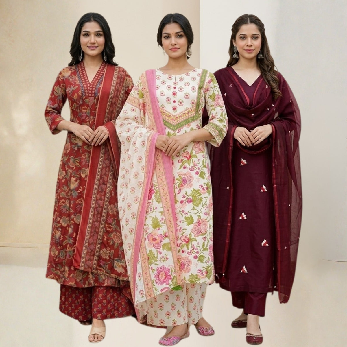 Pack Of 3 Kurta Summer Collection Set (CKS_02)