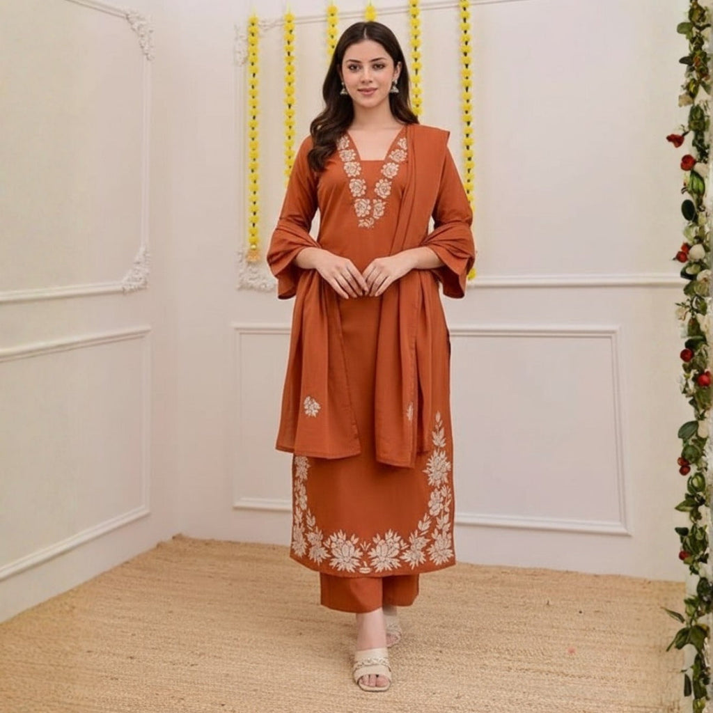 Pack of 2 Cotton Kurtis with Pant & Dupatta | C-05