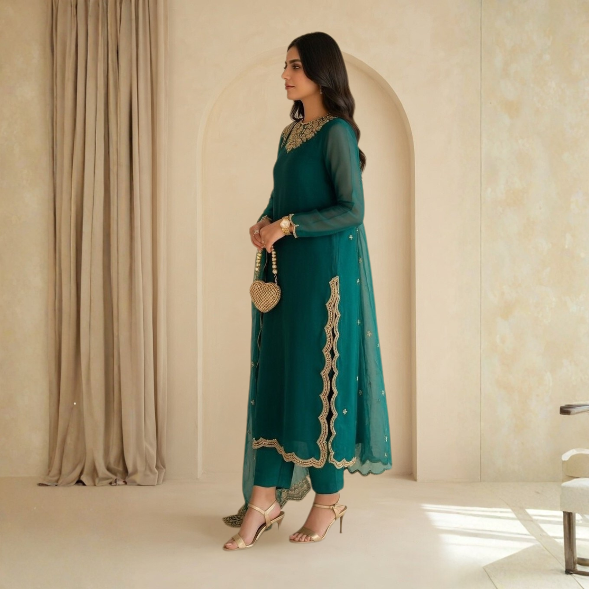 Women's Pack of 3 Pure Cotton Kurtas Pant Set & Dupatta |C-029