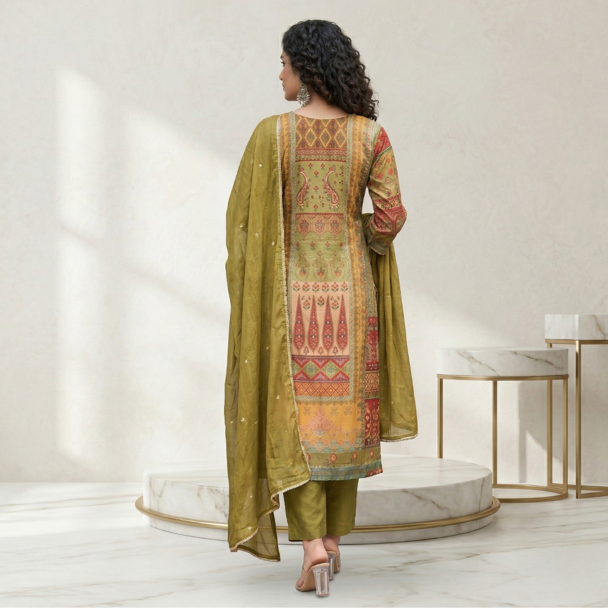 Women's Pack of 3 Pure Cotton Kurtas Pant Set & Dupatta |C-028