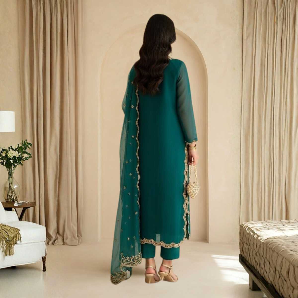 Women's Pack of 3 Pure Cotton Kurtas Pant Set & Dupatta |C-029