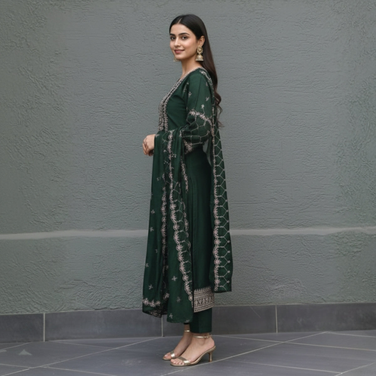 Pack of 2 Premium Cotton Kurtis with Pant & Dupatta – Casual Ethnic | C-06