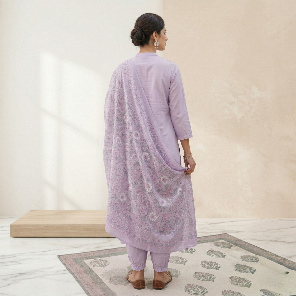 Women's Pack of 3 Pure Cotton Kurtas Pant Set & Dupatta |C-031