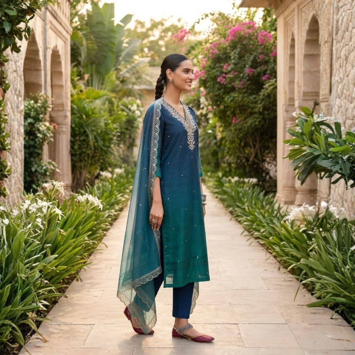 Women's Pack of 3 Pure Cotton Kurtas Pant Set & Dupatta |C-024