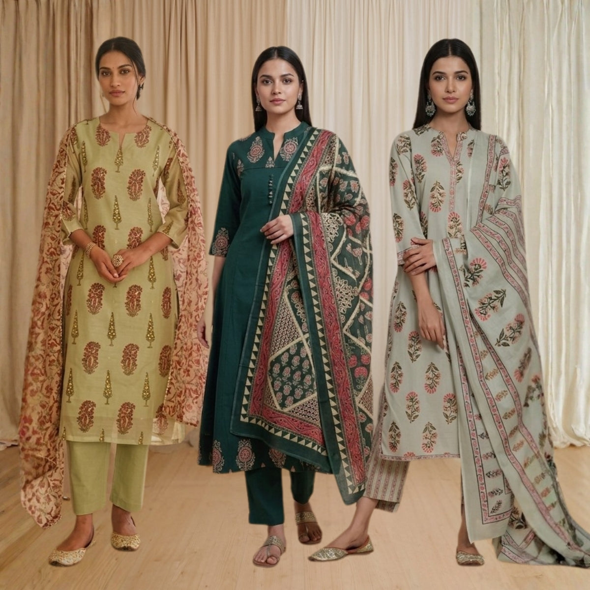 Pack Of 3 Kurta Summer Collection Set (CKS_03)