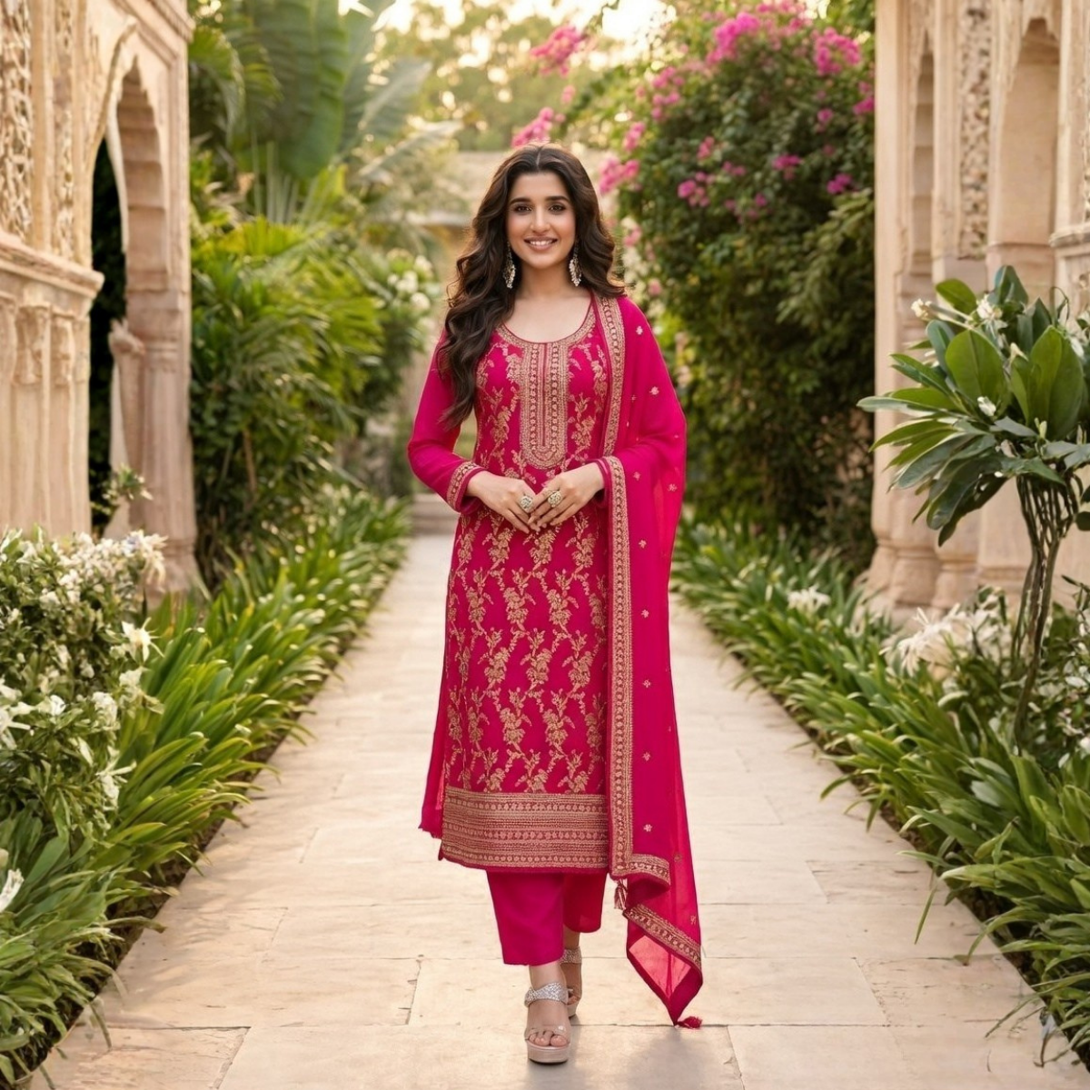 Women's Pack of 3 Pure Cotton Kurtas Pant Set & Dupatta |C-024