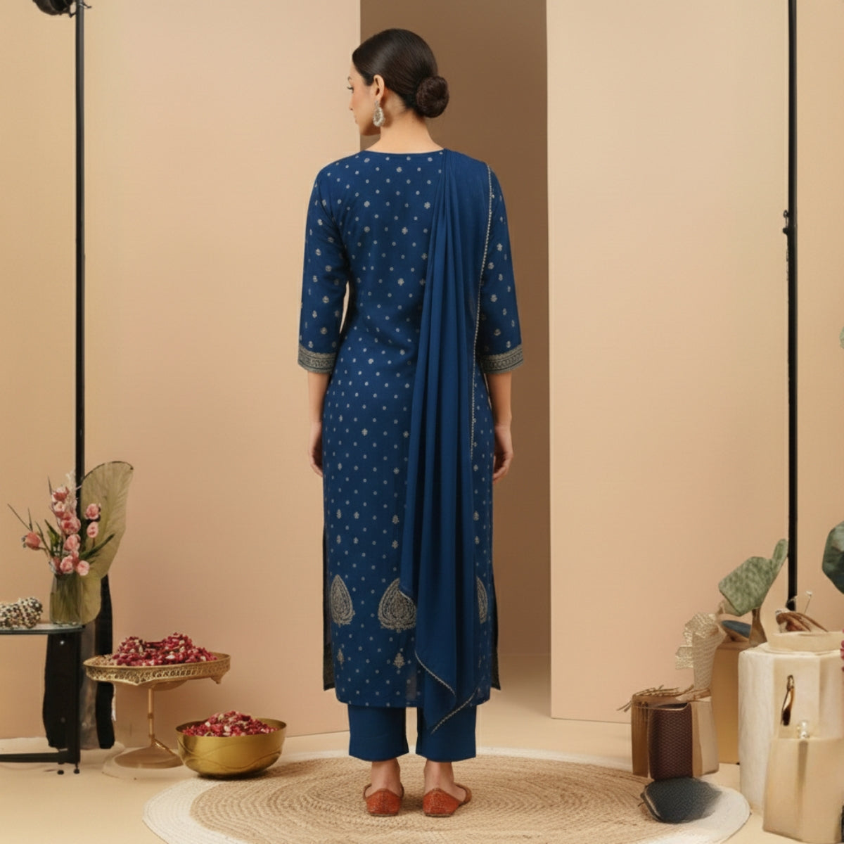 Pack of 2 Premium Cotton Kurtis with Pant & Dupatta – Casual Ethnic | C-03