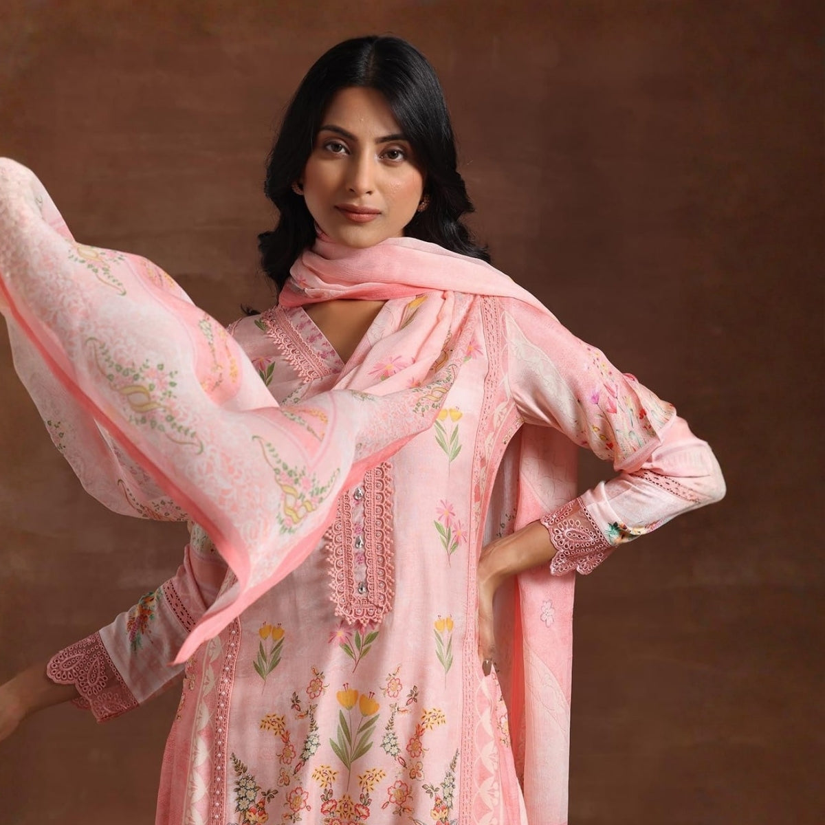 Pack of 2 Premium Cotton Kurtis with Plazzo Pant & Dupatta – Casual Ethnic| C-14