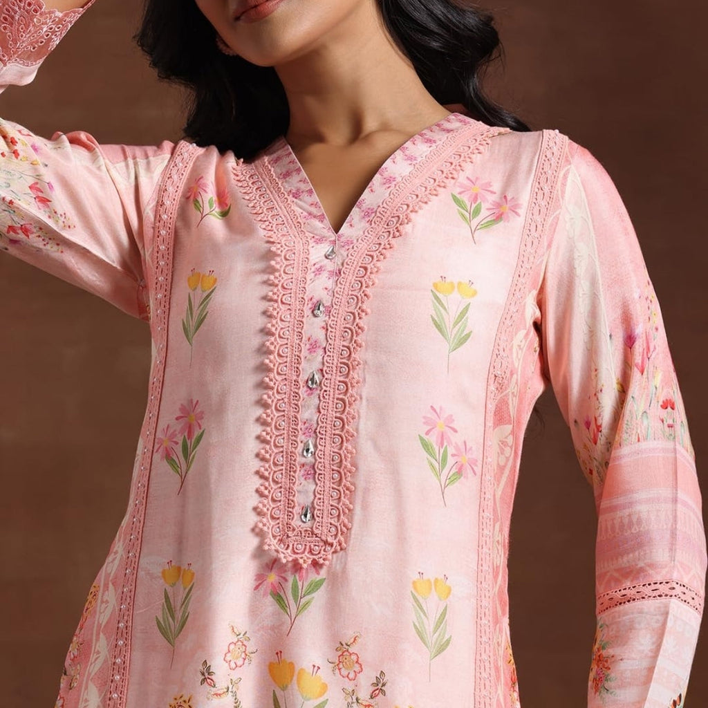 Pack of 2 Premium Cotton Kurtis with Plazzo Pant & Dupatta – Casual Ethnic| C-14