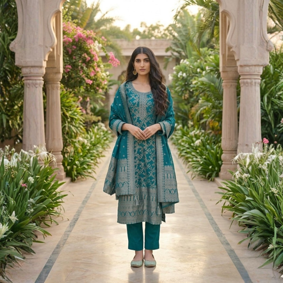 Women's Pack of 3 Pure Cotton Kurtas Pant Set & Dupatta |C-025