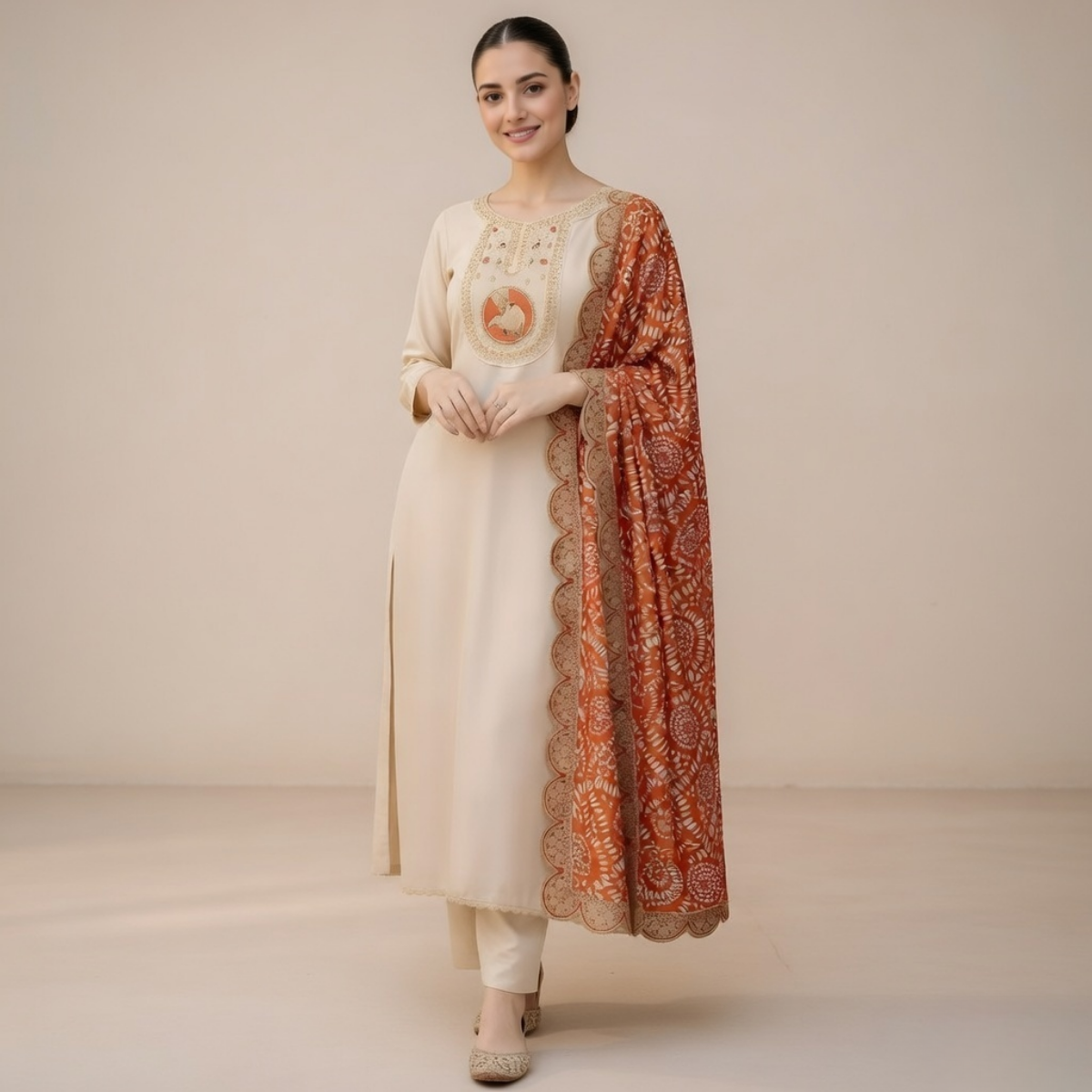 Women's Pack of 3 Pure Cotton Kurtas Pant Set without Dupatta |C-020