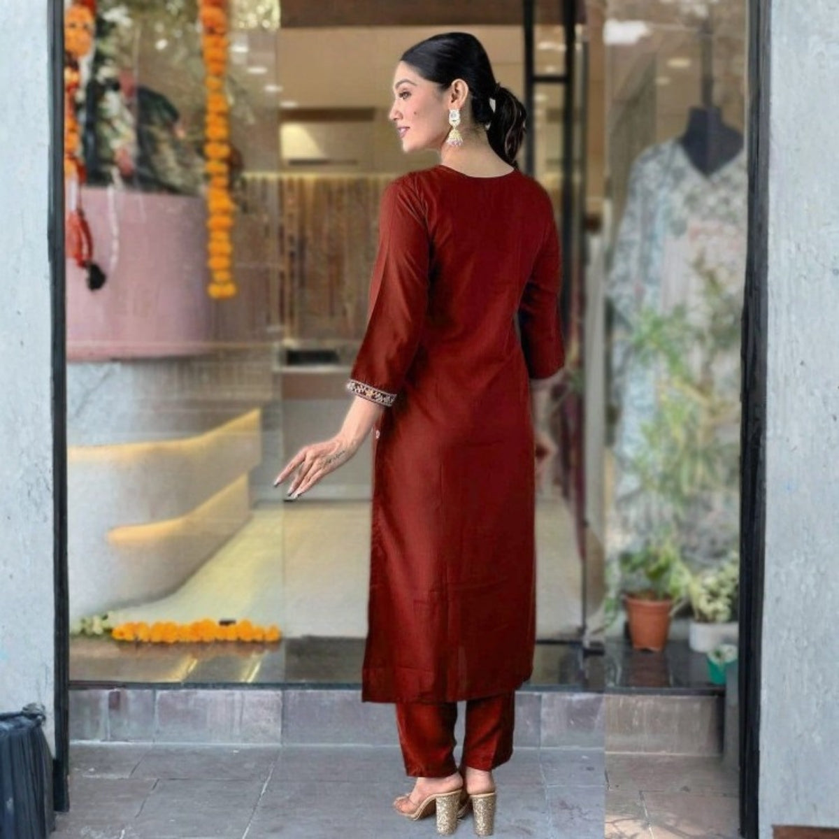 Pack of 2 Premium Cotton Kurtis with Pant & Dupatta – Casual Ethnic | C-04