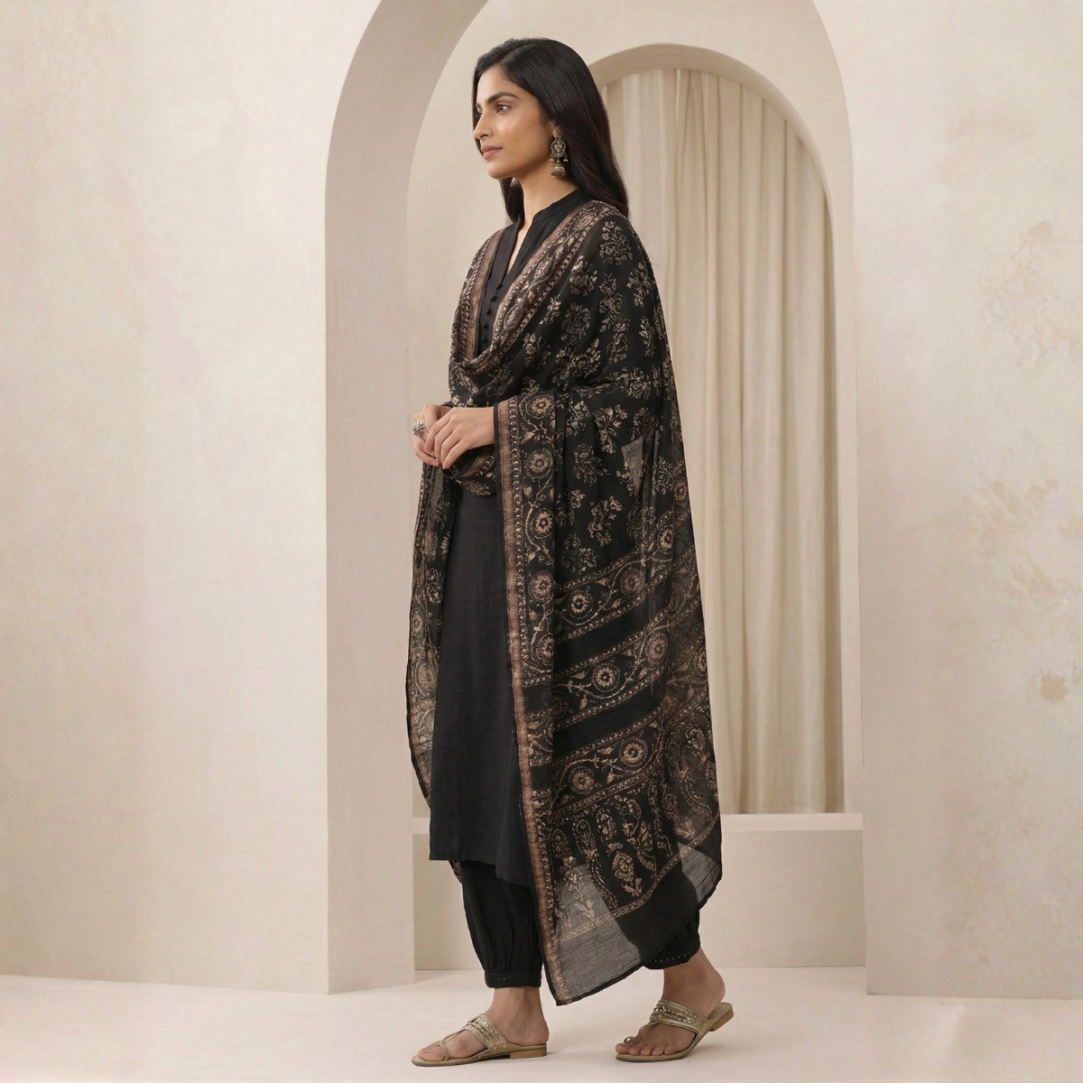 Women's Pack of 3 Pure Cotton Kurtas Pant Set & Dupatta |C-030