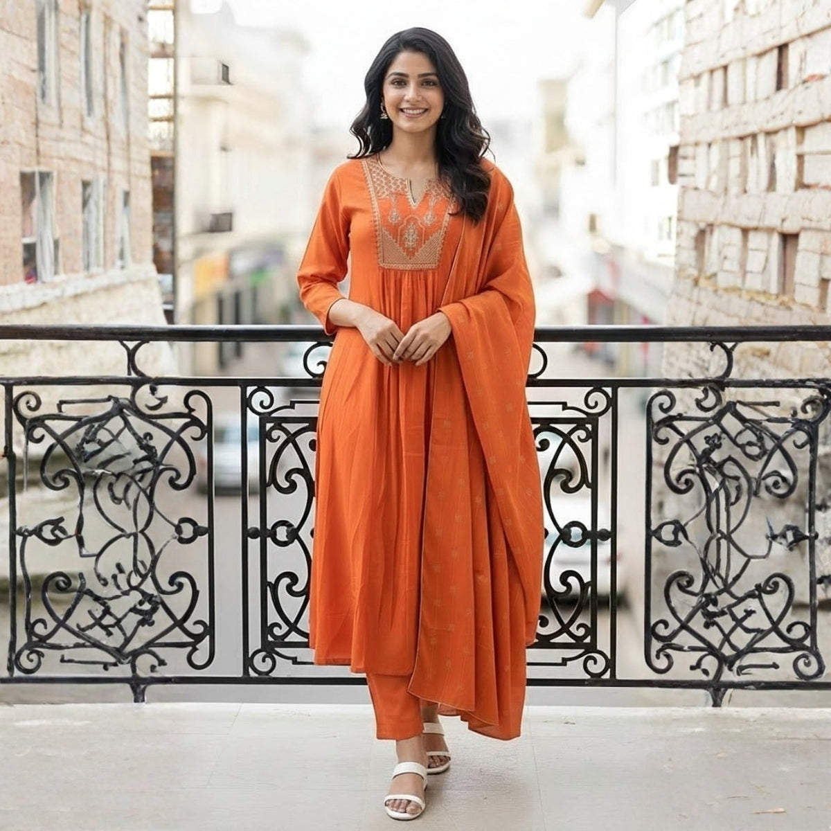 Pack of 2 Premium Cotton Kurtis with Pant & Dupatta – Casual Ethnic | C-02