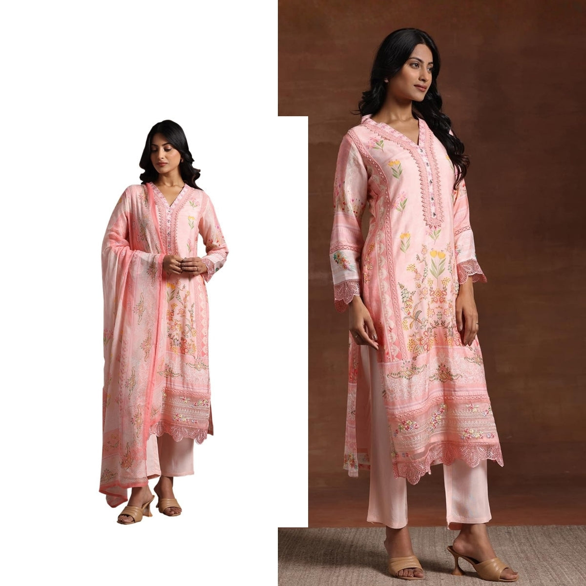 Pack of 2 Premium Cotton Kurtis with Plazzo Pant & Dupatta – Casual Ethnic| C-14