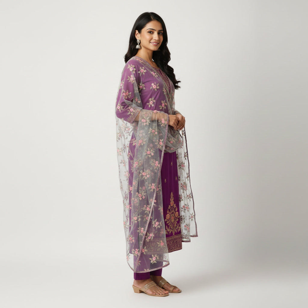Pack of 2 Premium Cotton Kurtis with Pant & Dupatta – Casual Ethnic | C-01