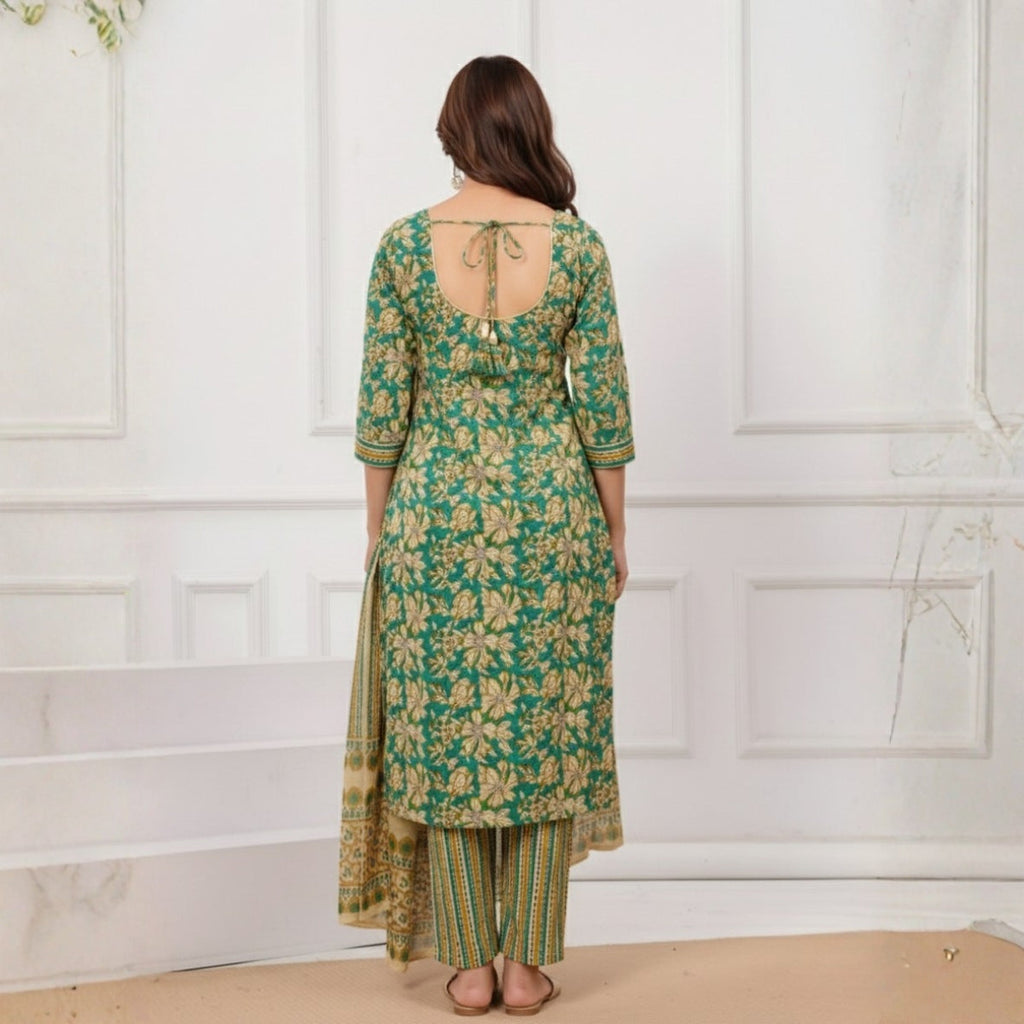 Pack of 2 Premium Cotton Kurtis with Pant & Dupatta – Casual Ethnic | C-01