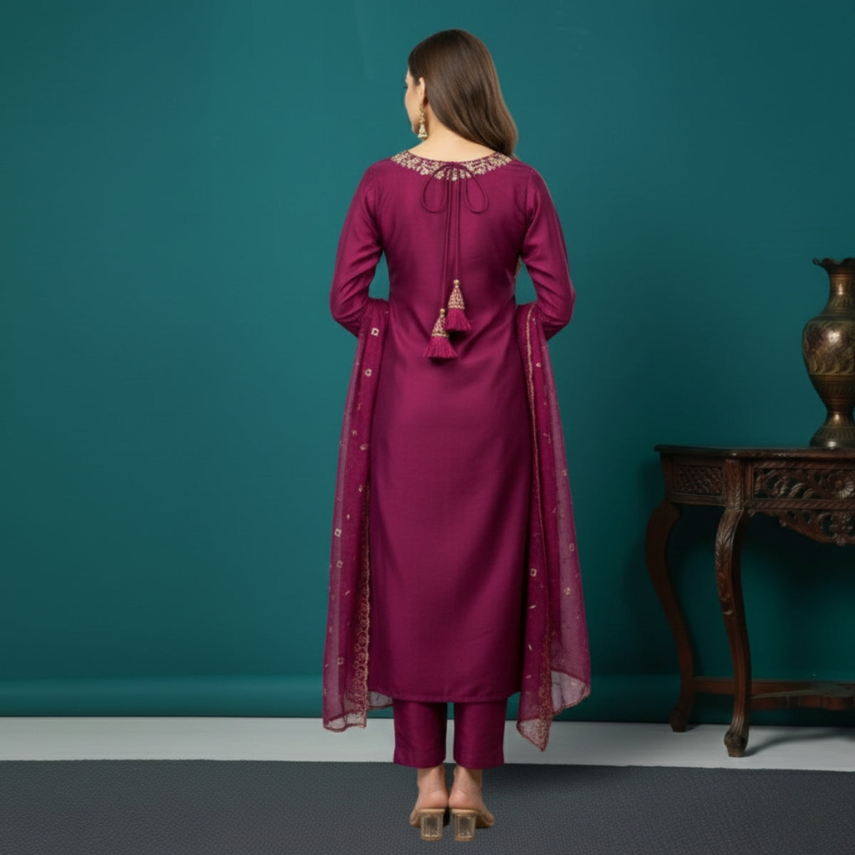 Pack of 2 Premium Cotton Kurtis with Pant & Dupatta – Casual Ethnic | C-07