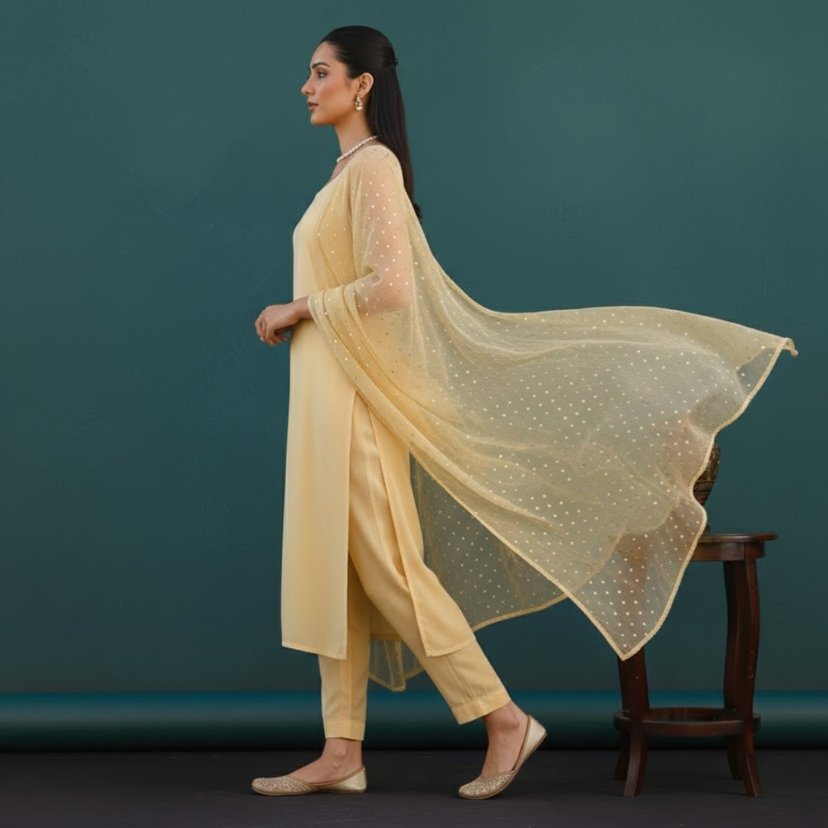 Women's Pack of 3 Pure Cotton Kurtis with Pant & Dupatta |C-018