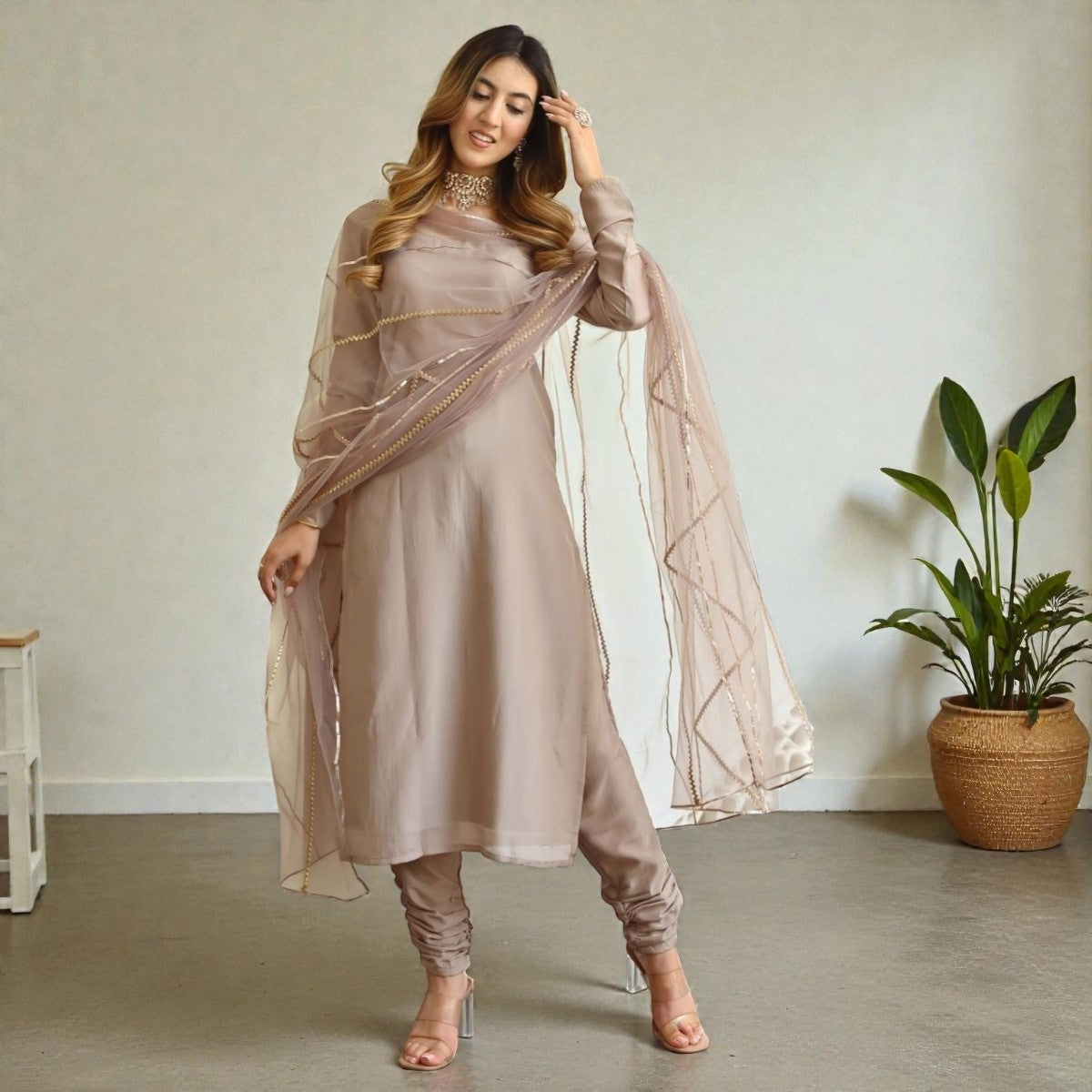 Women's Pack of 3 Pure Cotton Kurtis with Pant & Dupatta |C-013