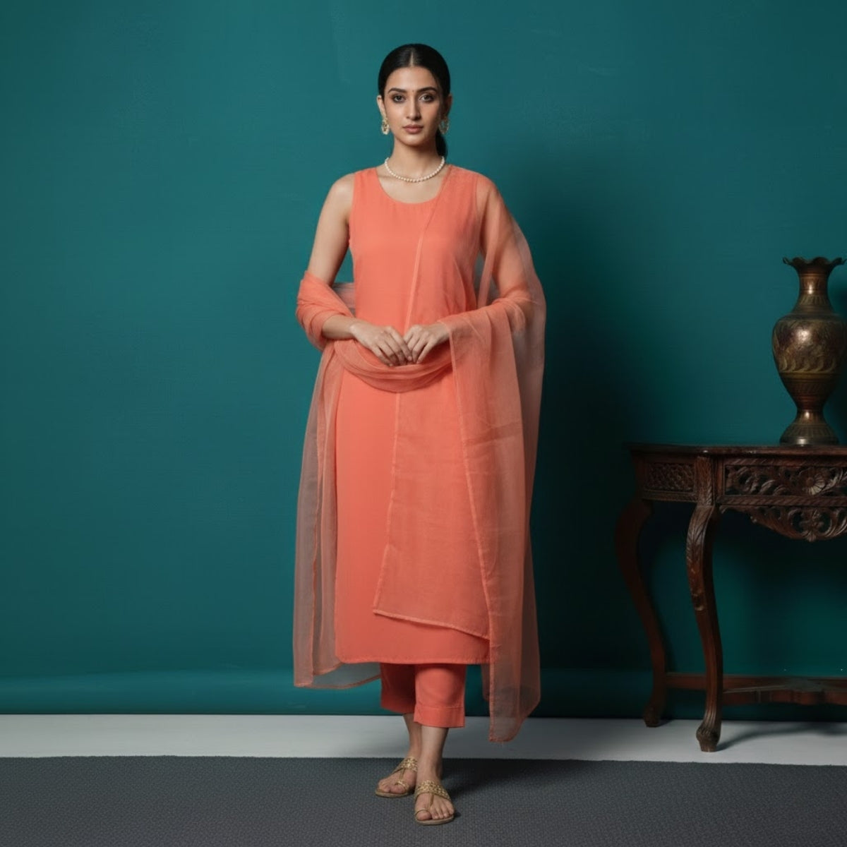 Women's Pack of 3 Pure Cotton Kurtis with Pant & Dupatta |C-019