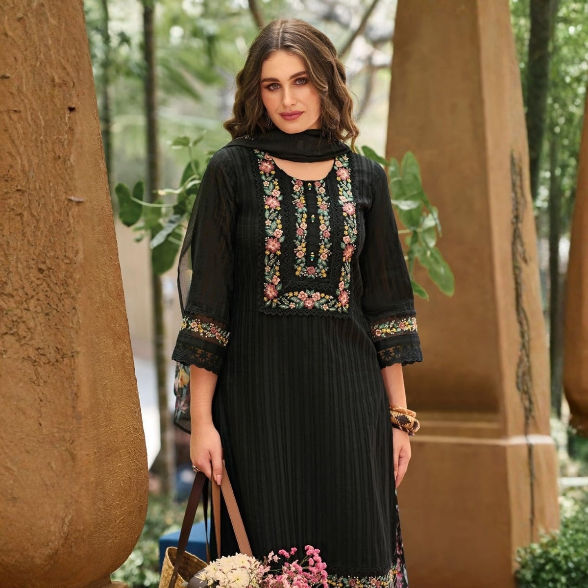 Pack of 2 Premium Cotton Kurtis with Plazzo Pant & Dupatta – Casual Ethnic| C-11