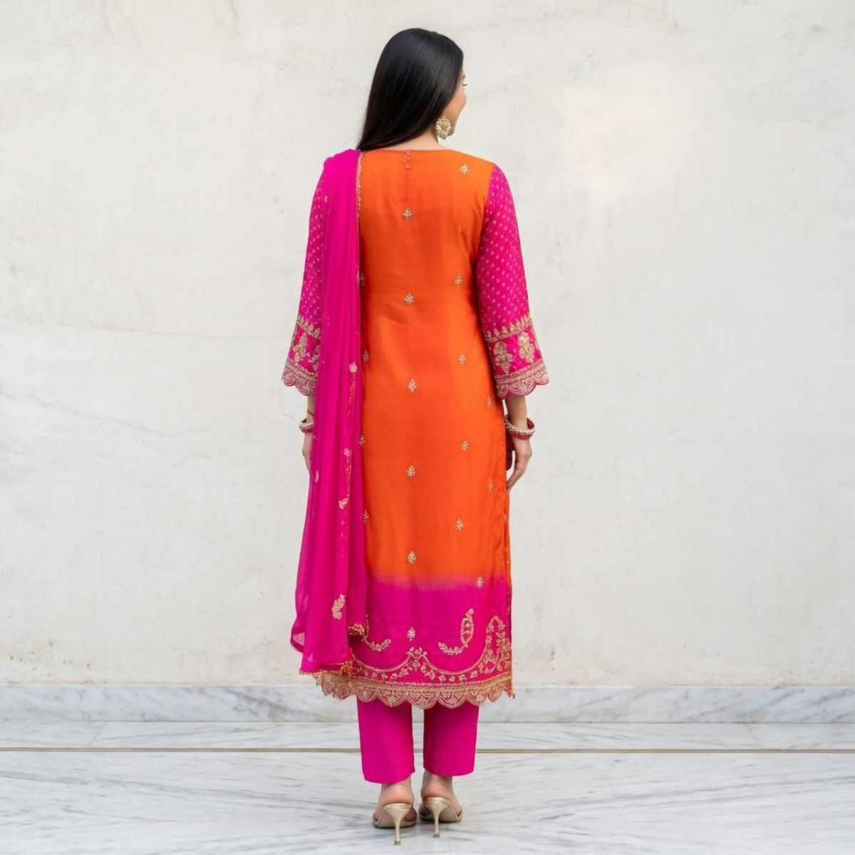 Women's Pack of 3 Pure Cotton Kurtas Pant Set & Dupatta |C-032