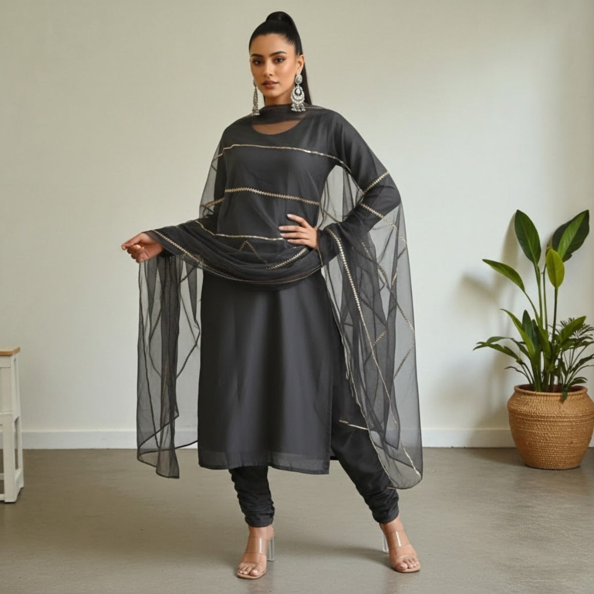 Women's Pack of 3 Pure Cotton Kurtis with Pant & Dupatta |C-013