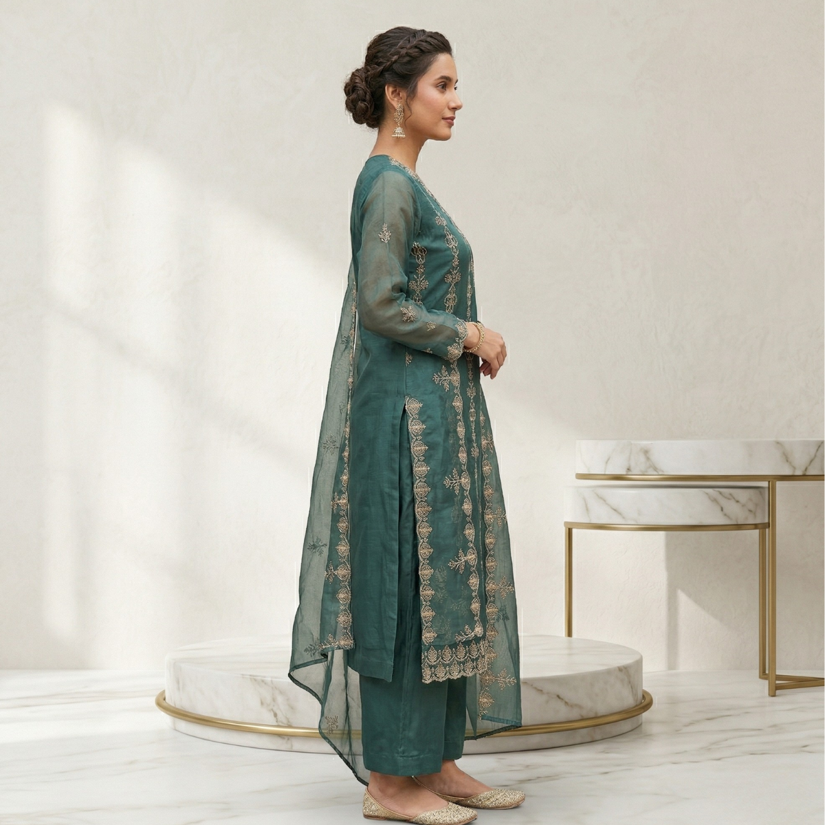 Women's Pack of 3 Pure Cotton Kurtas Pant Set & Dupatta |C-028